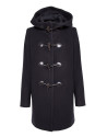 Navy blue trench coat with hood