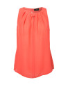 Top coral  sin mangas con nudo en cuello