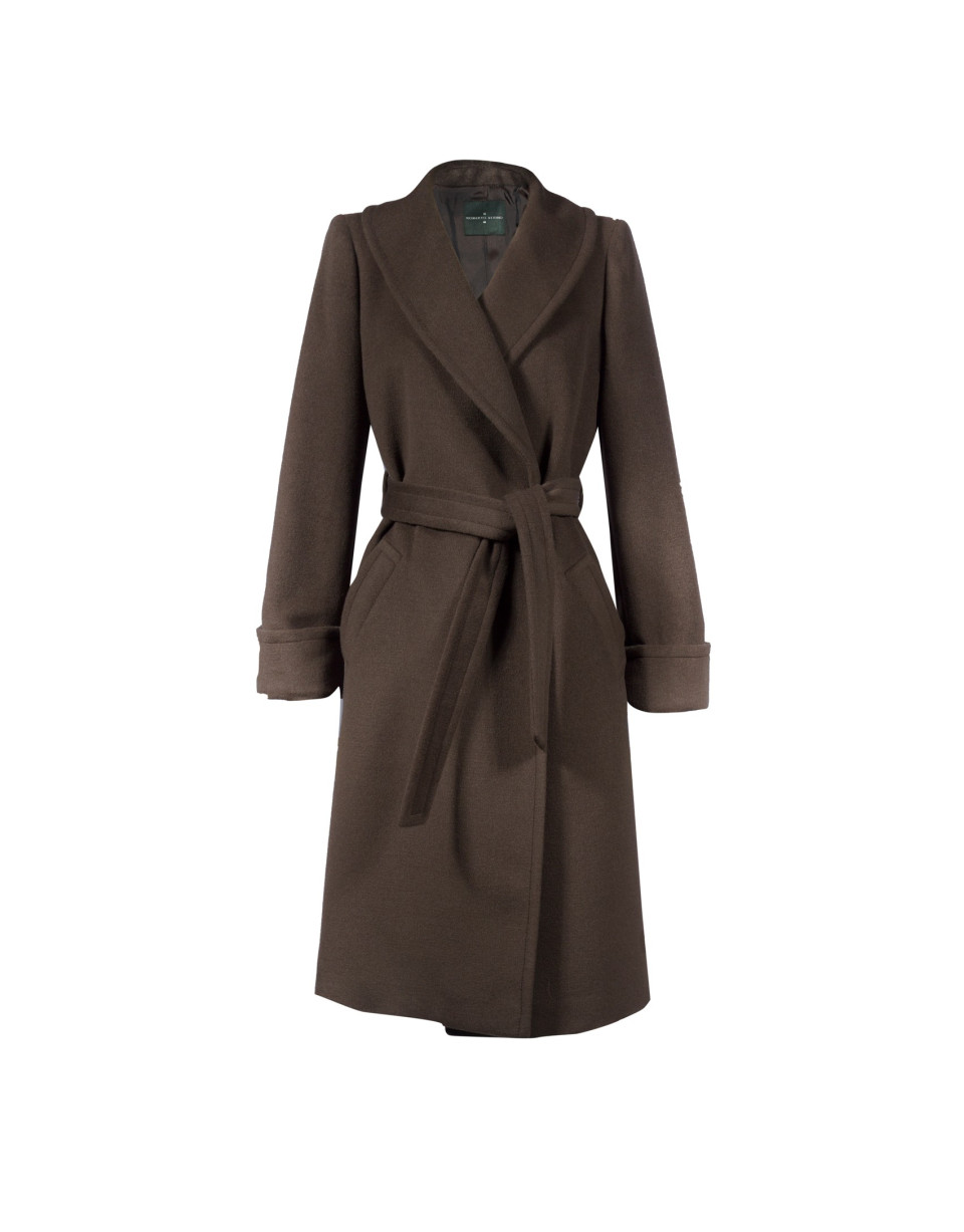 Brown merino wool coat