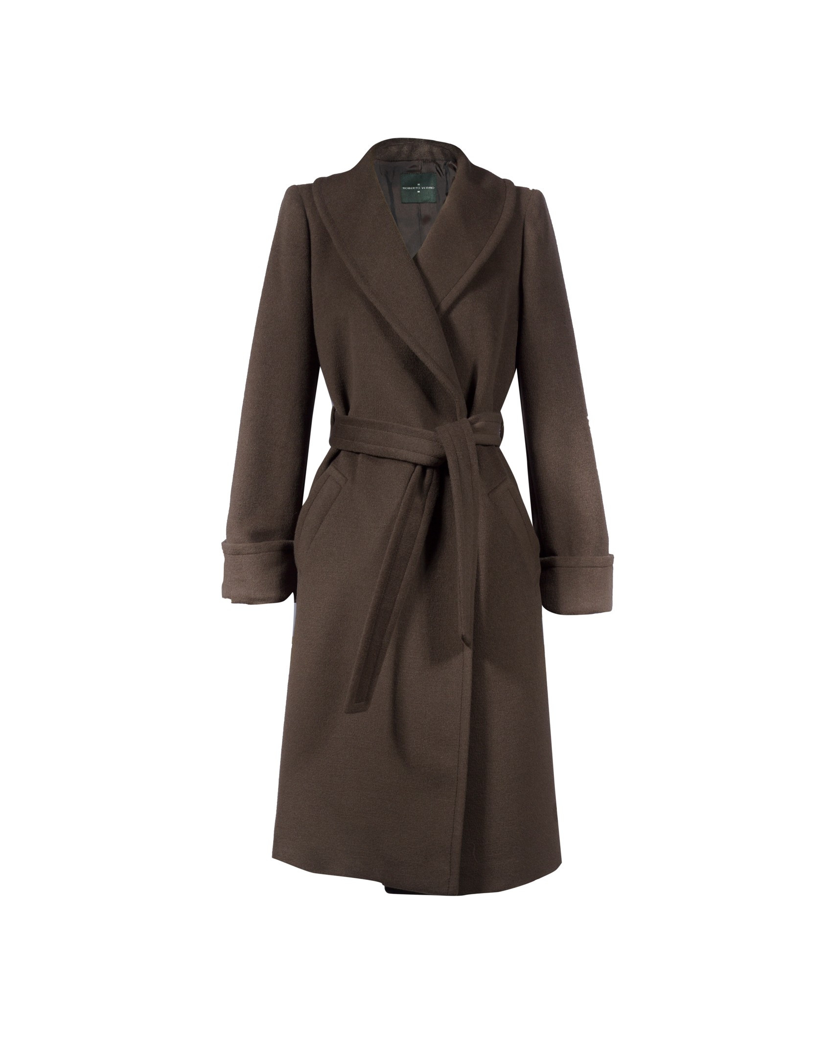 Brown merino wool coat