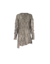 Long knit jacket in brown.