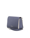 Bandolera piel saffiano color block azul