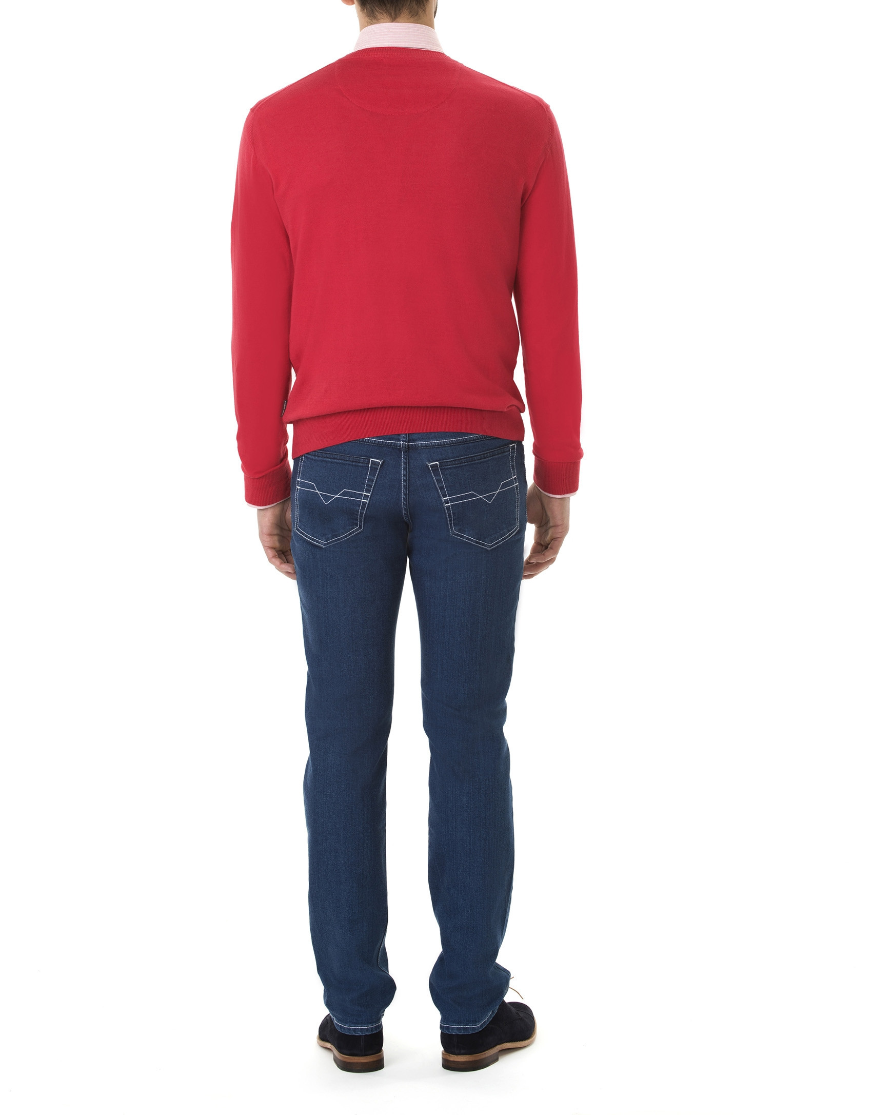 Jersey  pico jacquard rojo