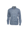 Green, navy and grey checked casual shirt