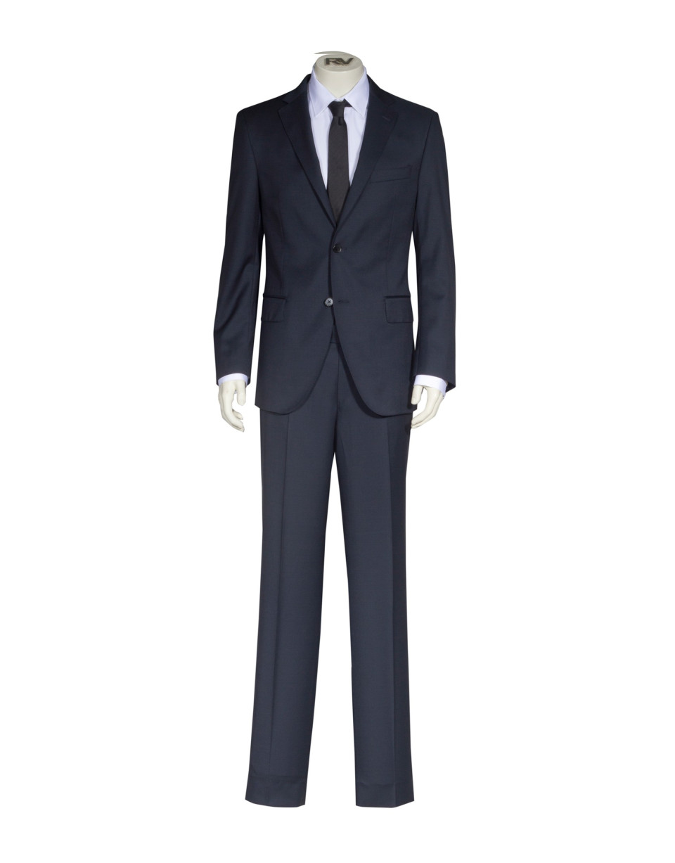 Traje clásico lana microdibujo azul marinola