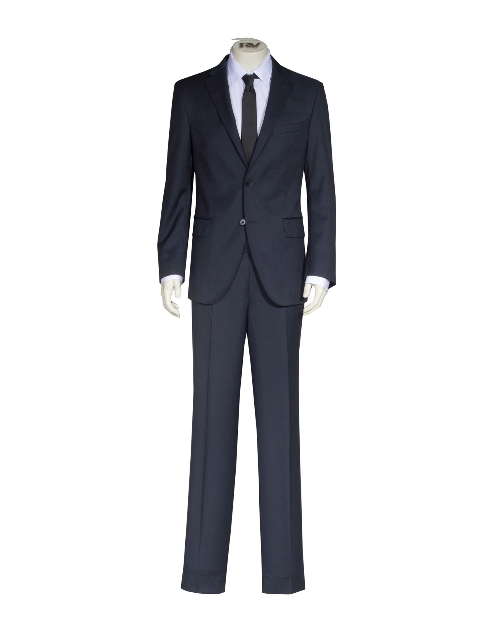 Traje clásico lana microdibujo azul marinola