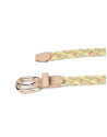 Green braided leather belt 