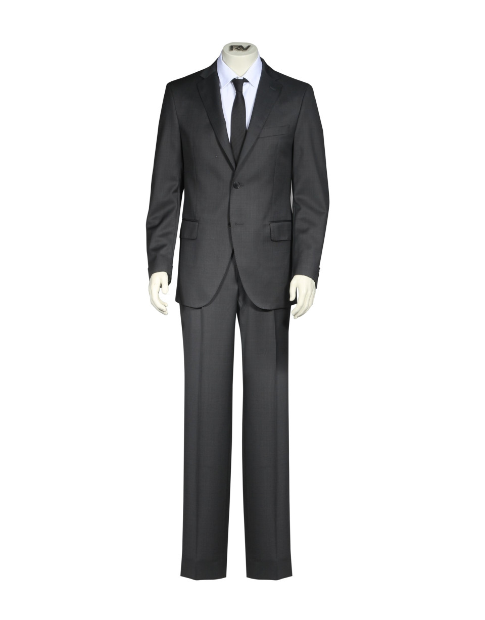 Traje clásico lana cuadro gales gris marengo