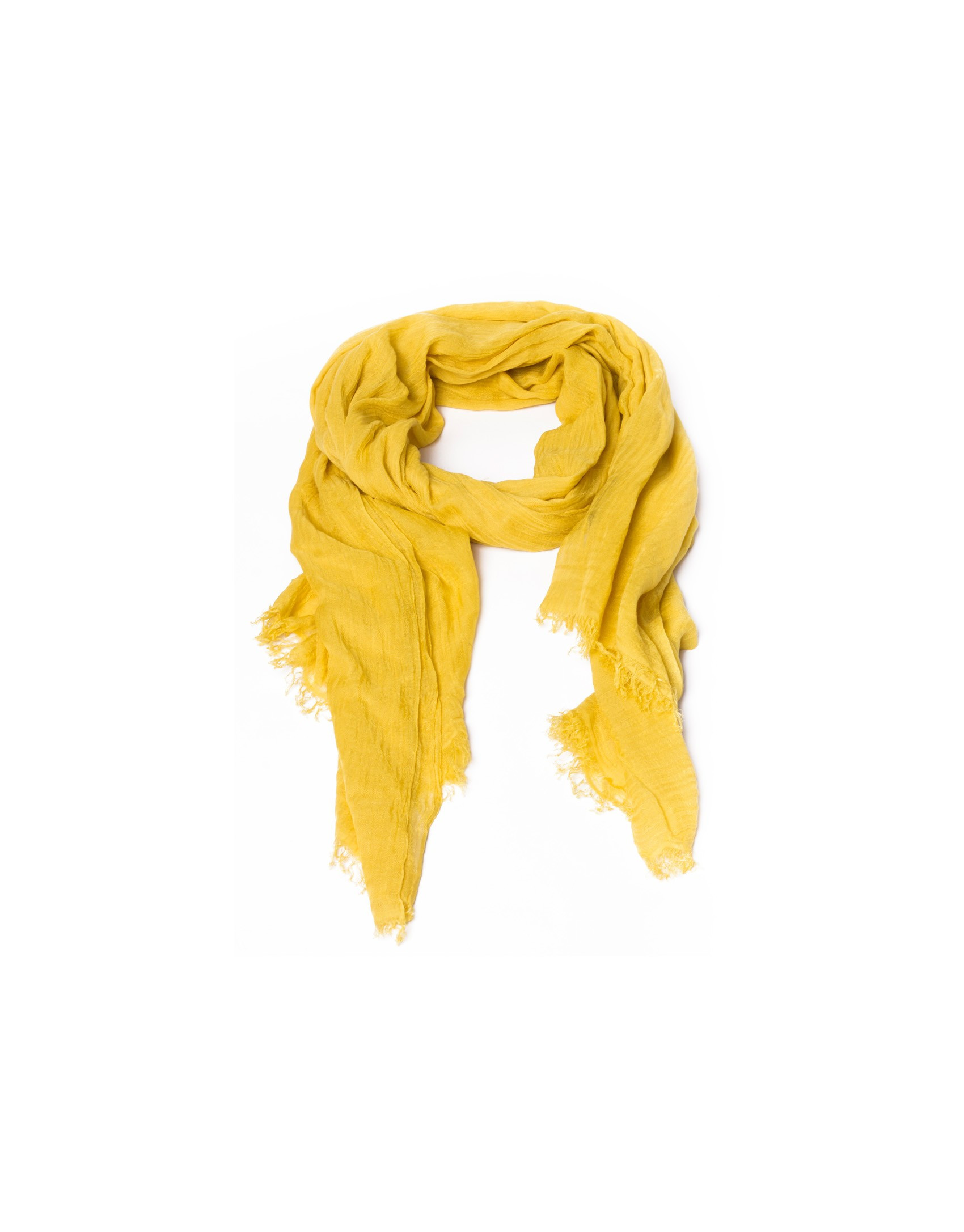 Fringed yellow scarf