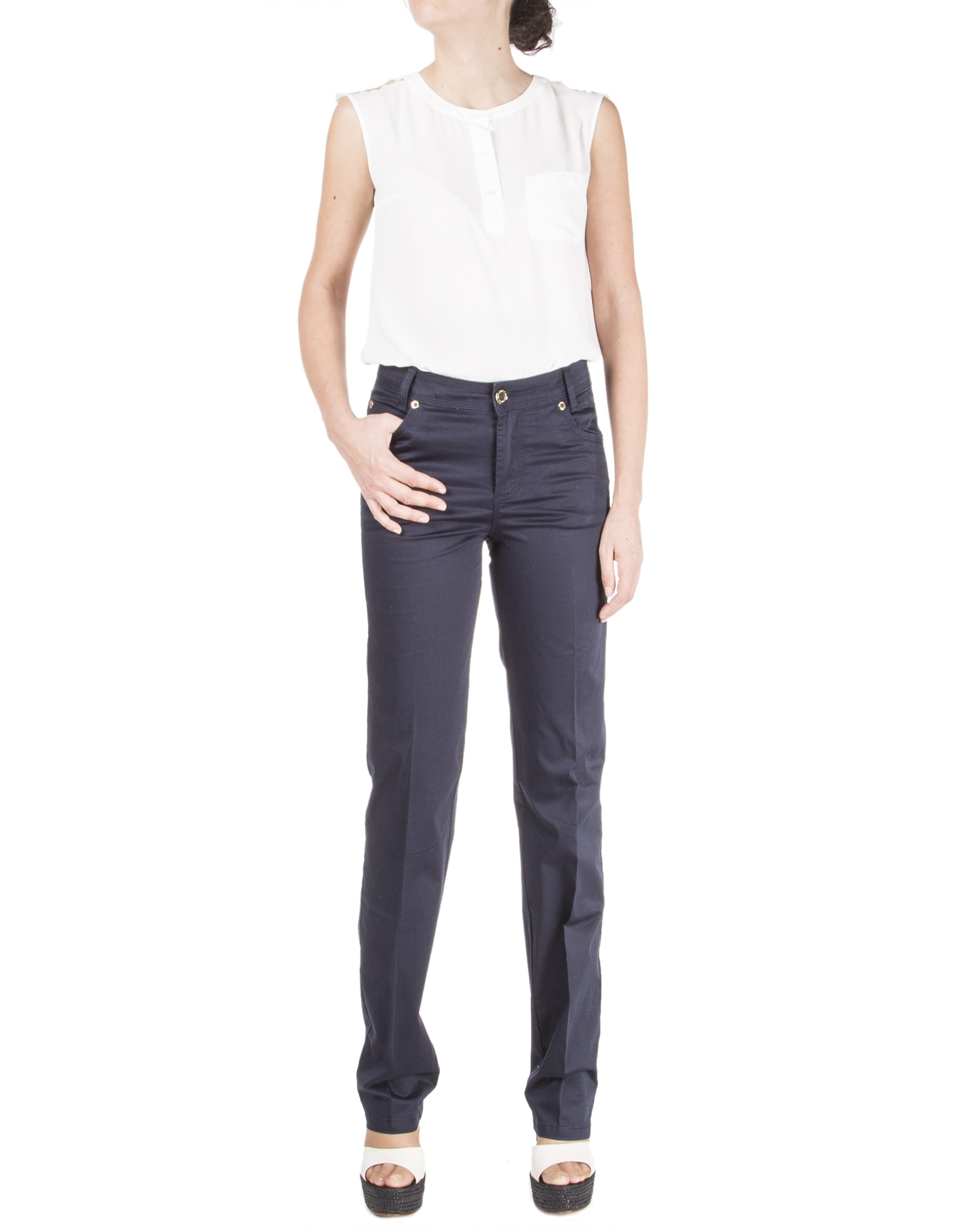 Navy blue straight pants