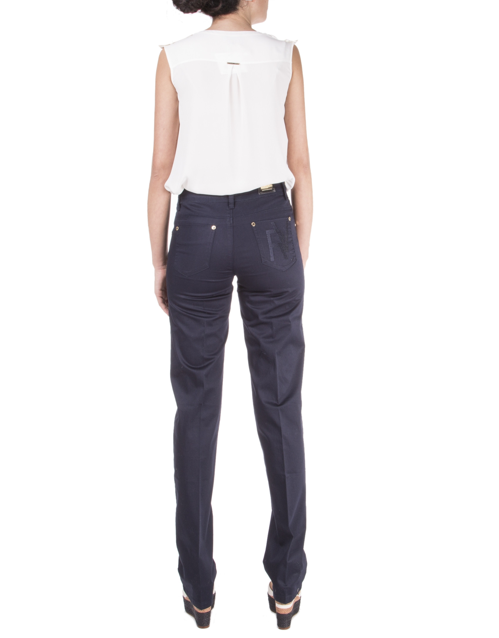 Navy blue straight pants