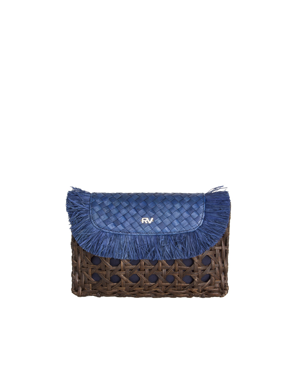 Clutch rafia azul