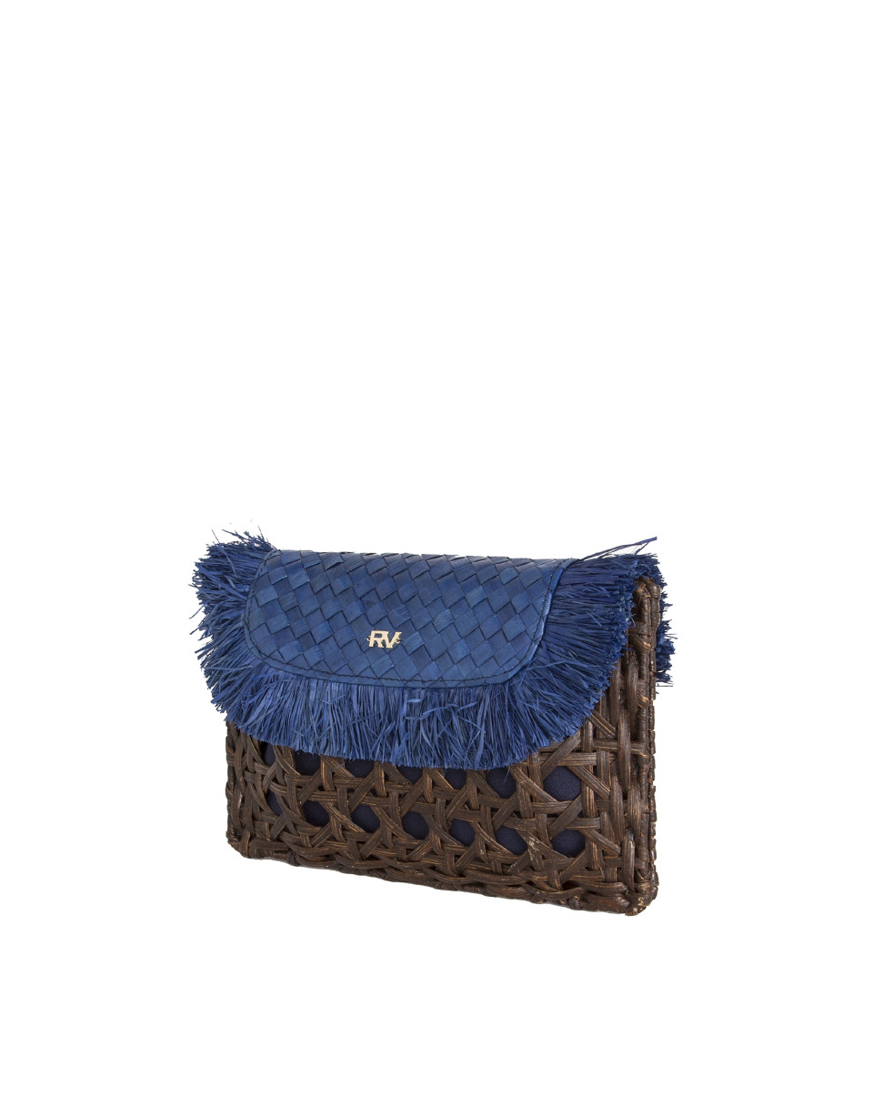 Clutch rafia azul