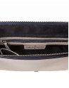 Bandolera piel saffiano color block azul