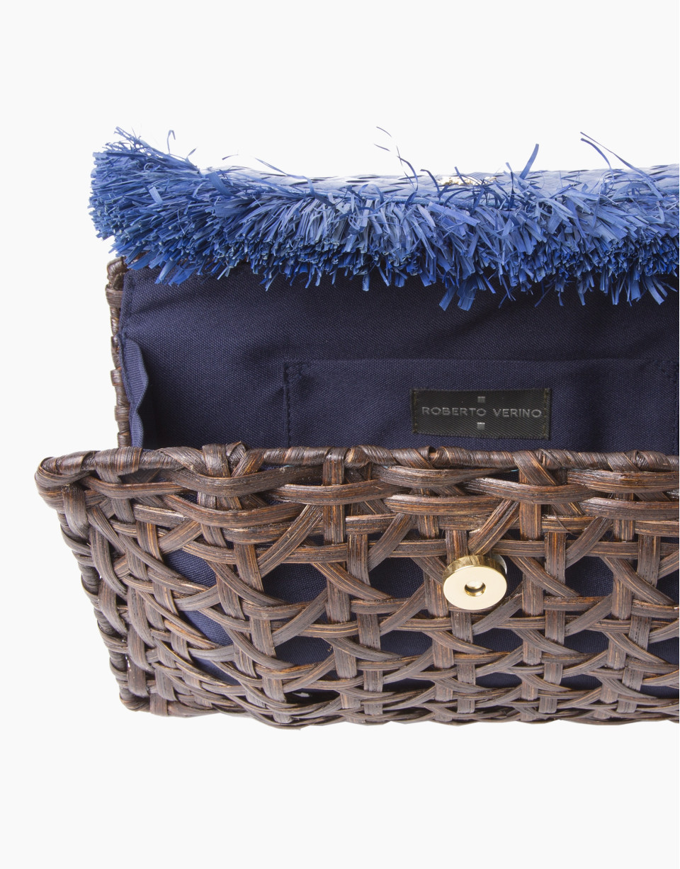 Clutch rafia azul