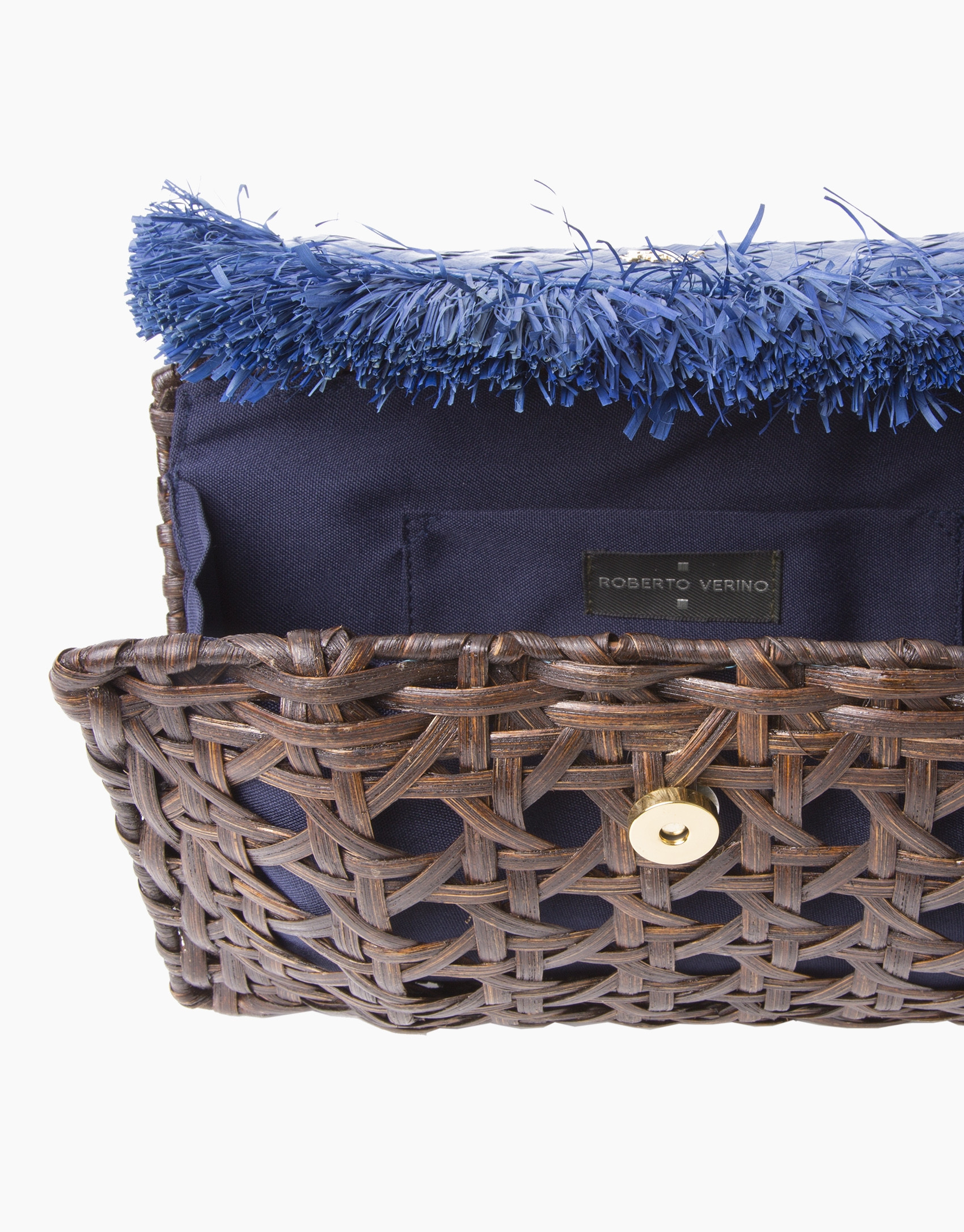 Clutch rafia azul