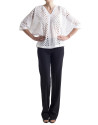 White openwork loose shirt