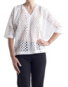 White openwork loose shirt