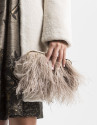 Clutch with feathers 