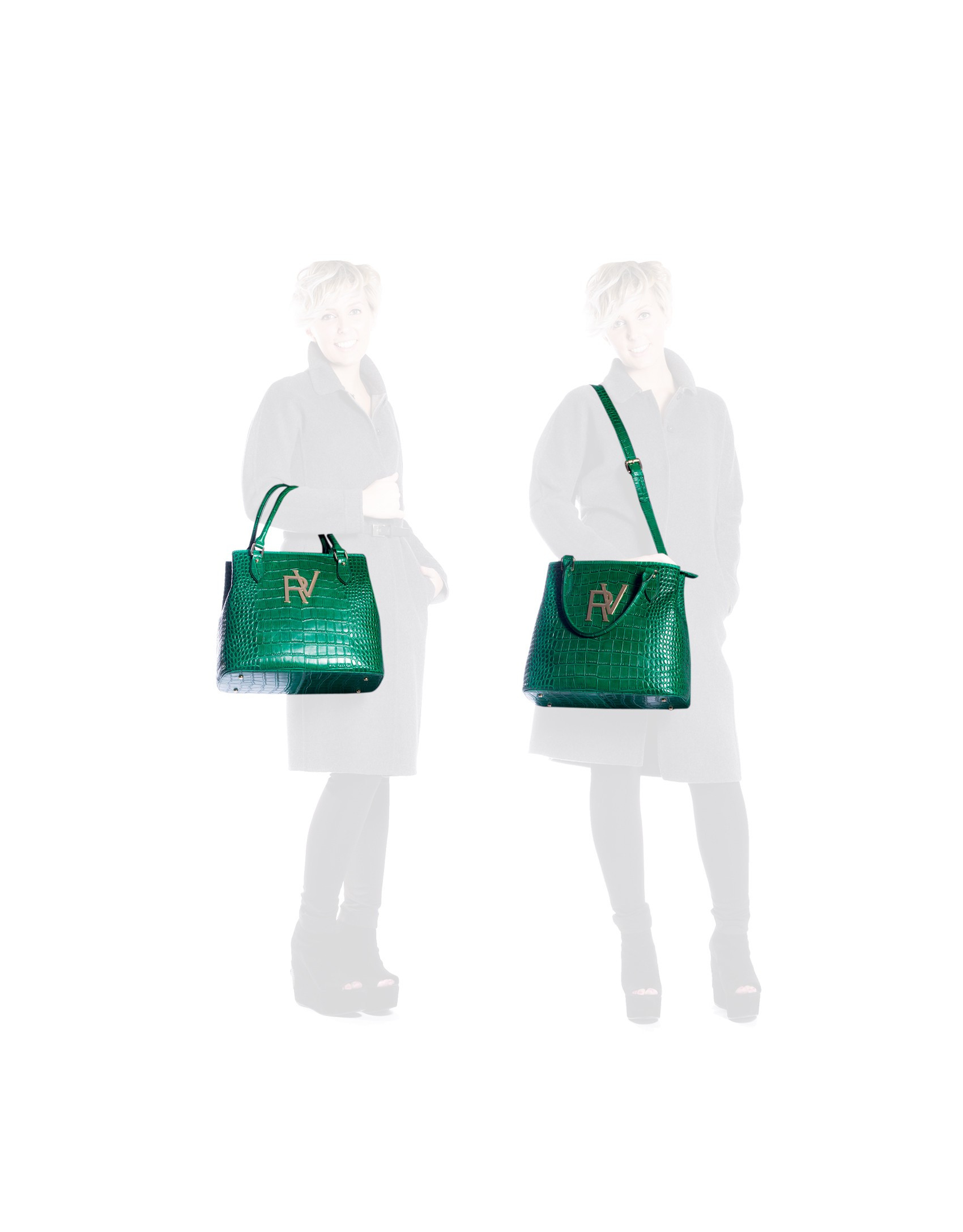 Large green tote bag