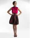 Black and red embroidered skirt