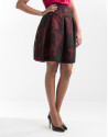 Black and red embroidered skirt