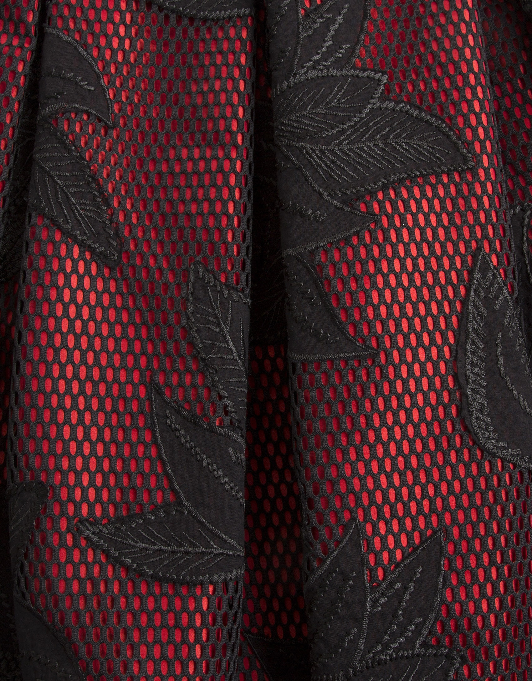 Black and red embroidered skirt