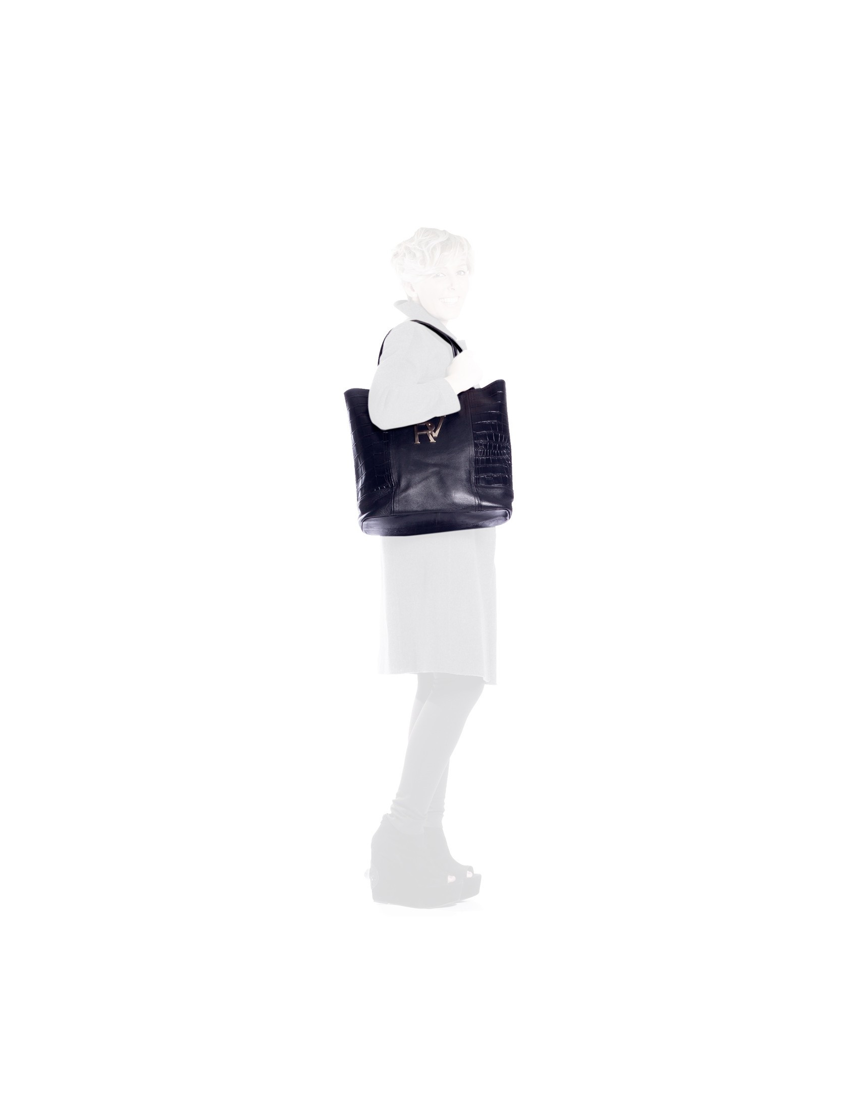 Black combined shopping bag