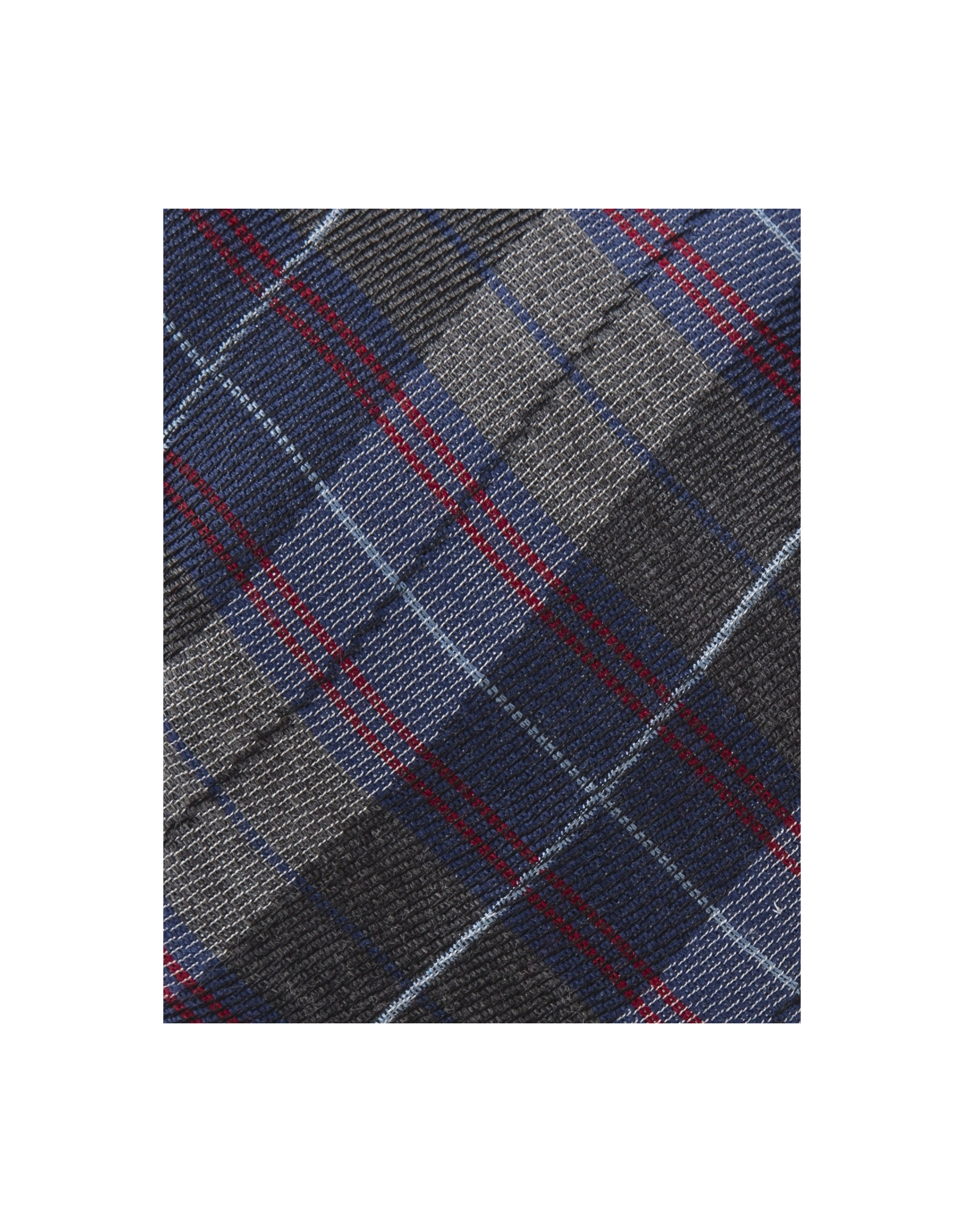 Checked silk/wool tie