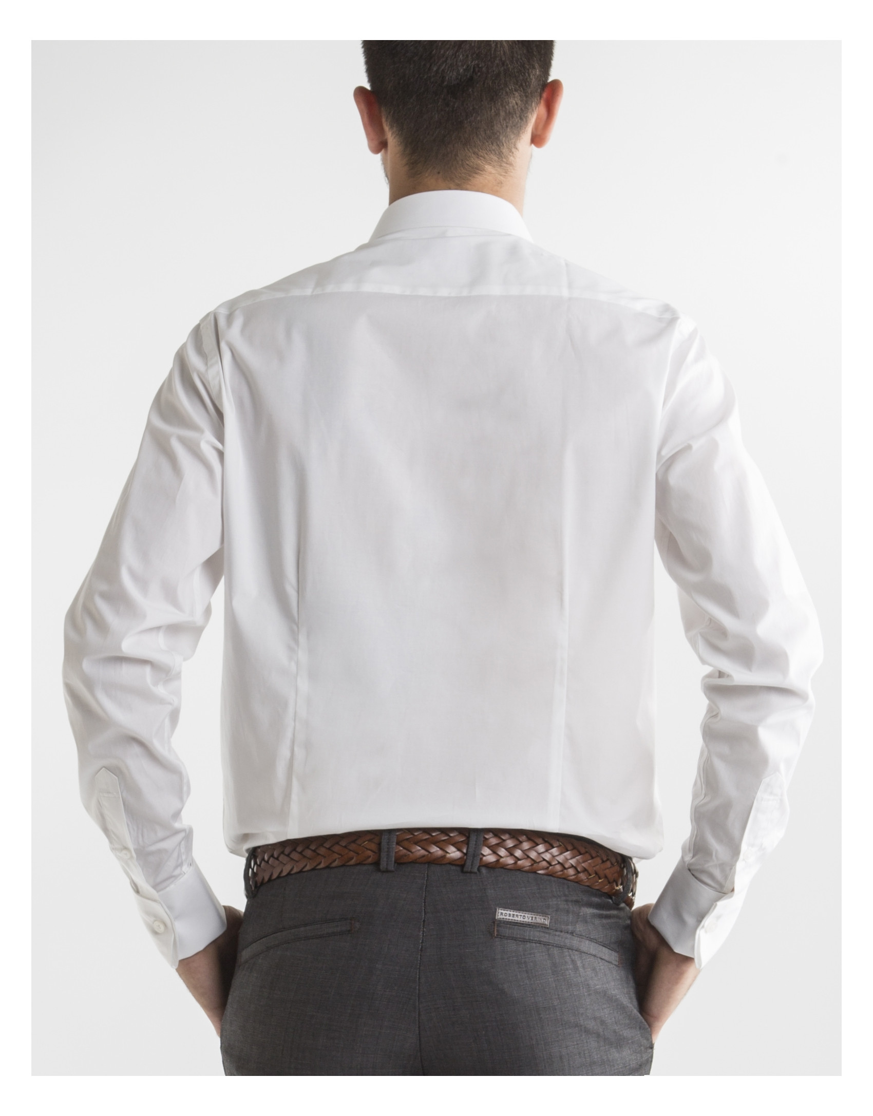 Camisa vestir lisa blanco