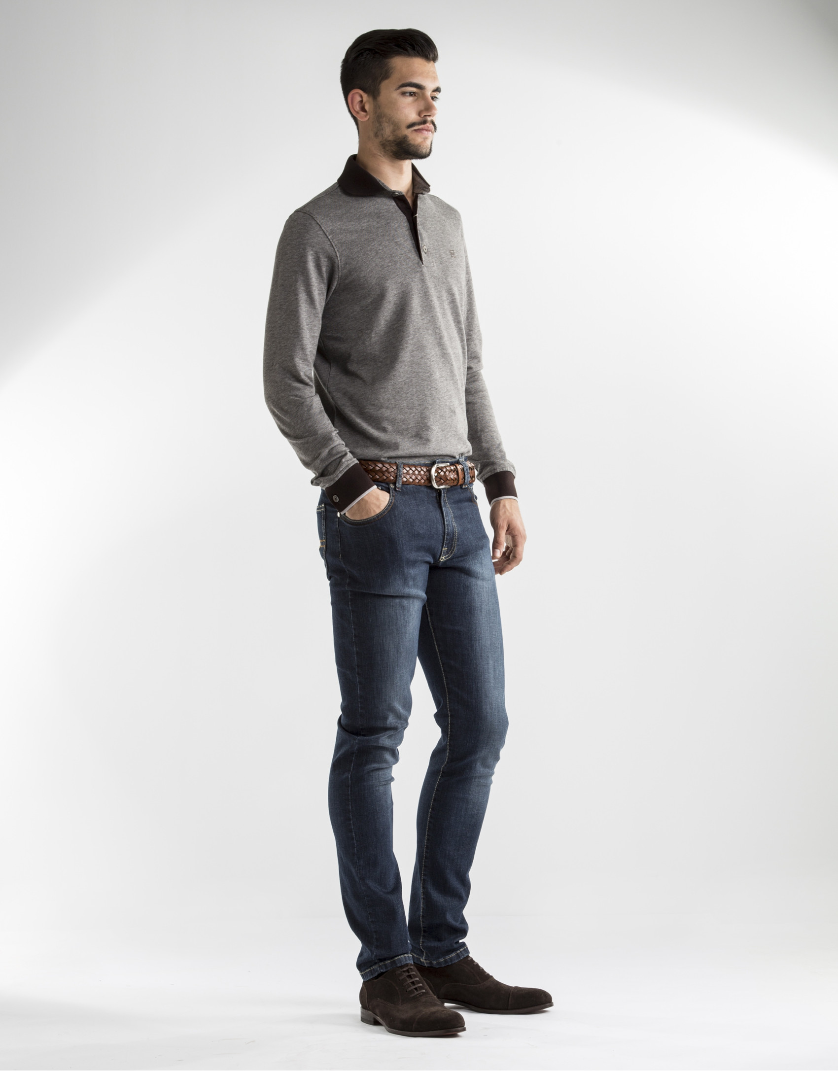 Brown piqué t-shirt