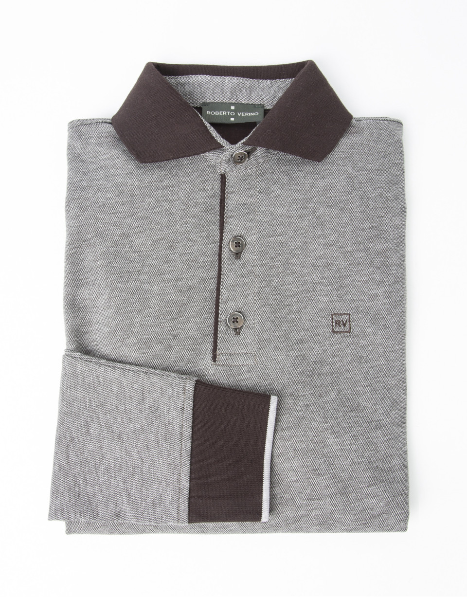 Brown piqué t-shirt