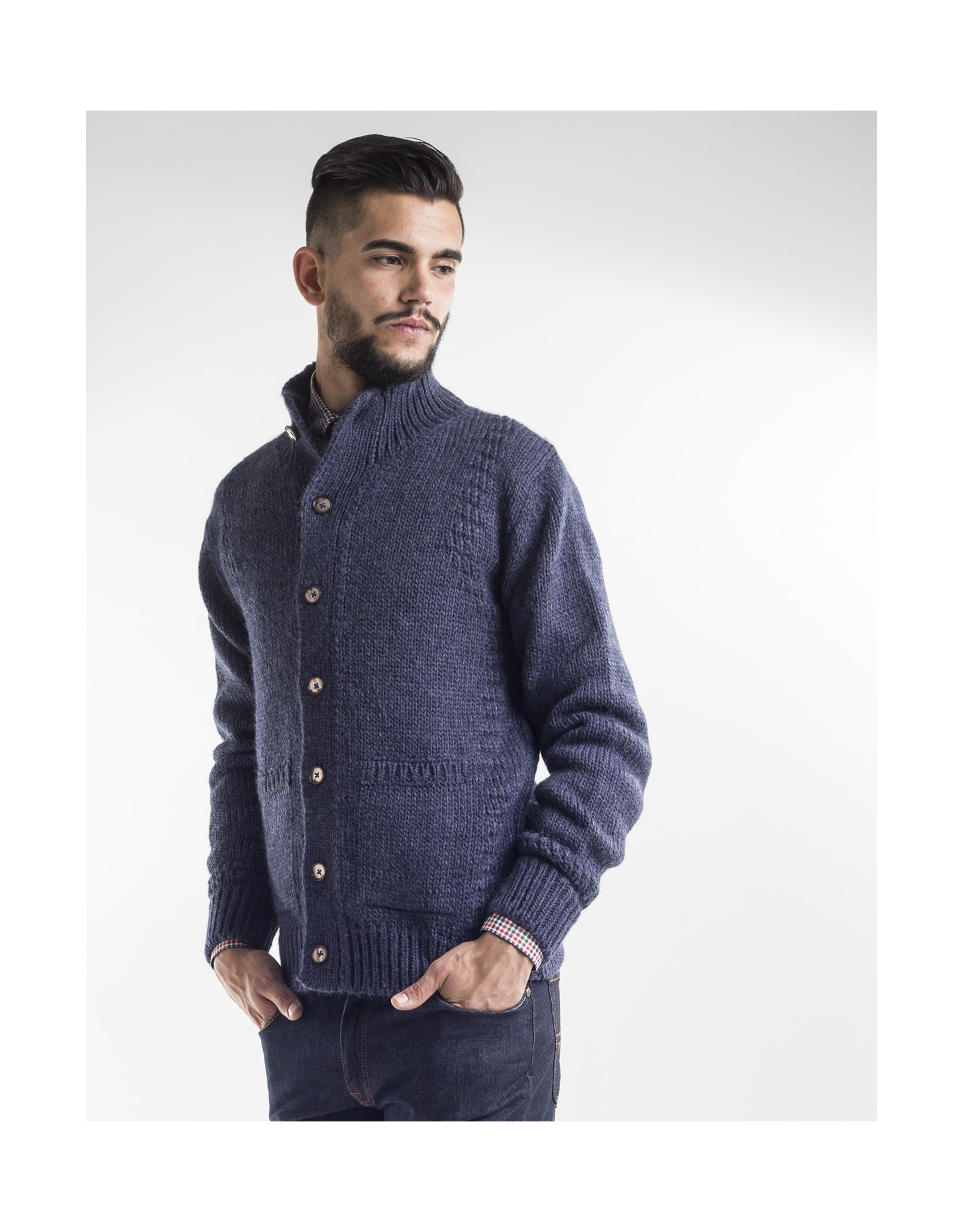 Chaqueta menguados azul