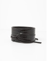 Black alligator leather belt