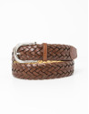Brown braided leather belt