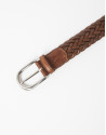 Brown braided leather belt