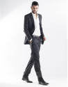 Dark grey checked suit