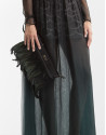 Clutch plumas negro