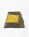 Yellow and gray silk and wool pashmina