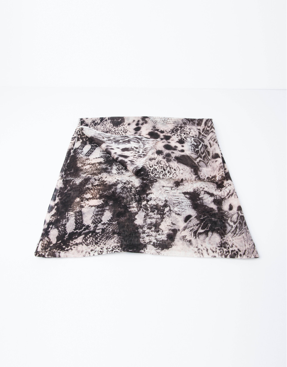 Foulard lana y seda marrón