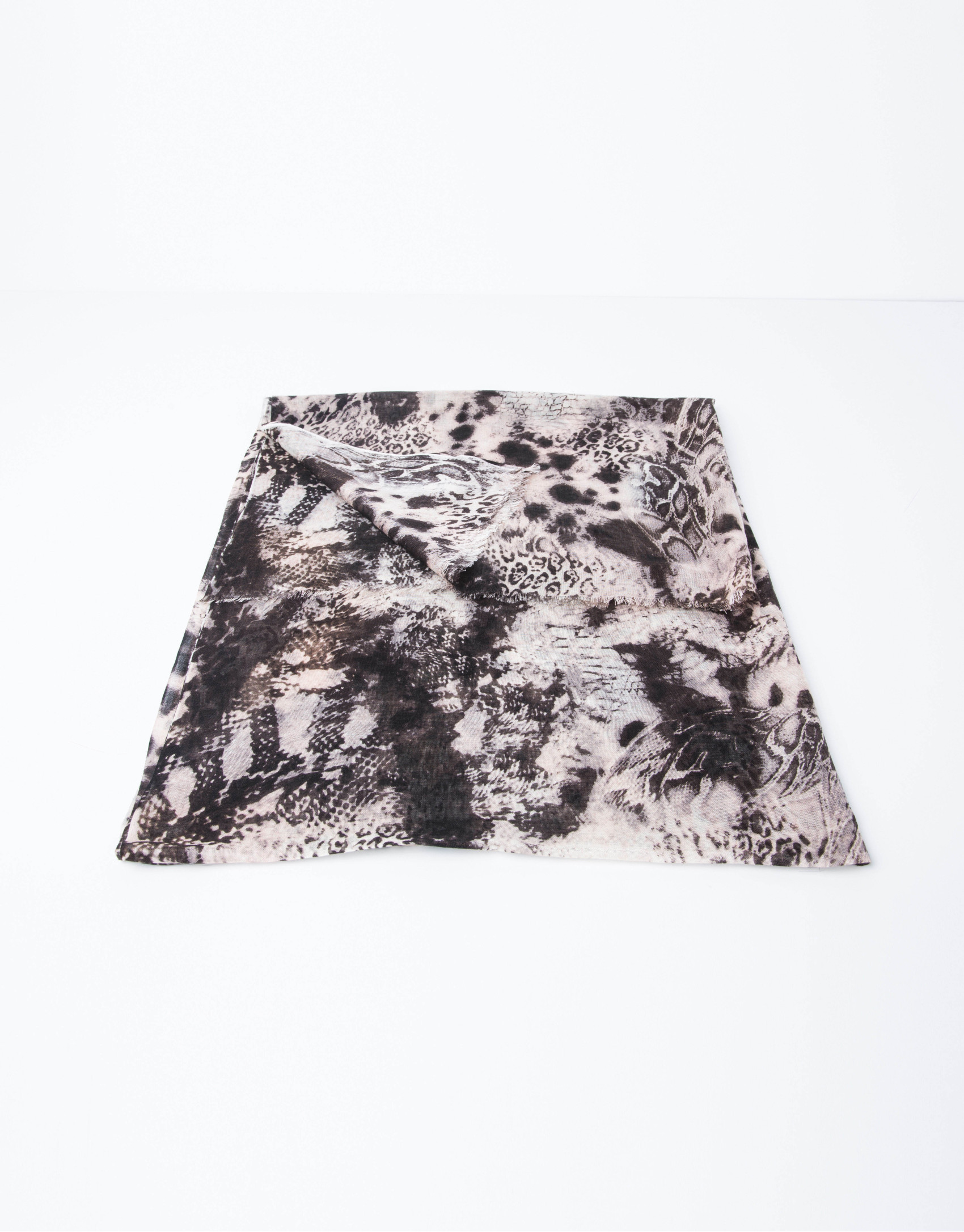 Foulard lana y seda marrón