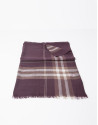 Bufanda cuadros beige/granate