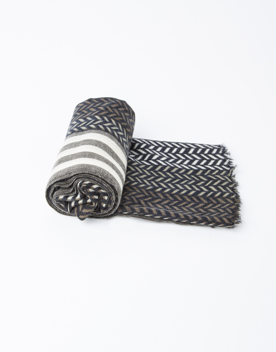 Bufanda espiga gris/beige