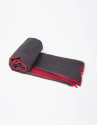 Red and gray silk and wool pashmina