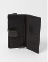 Black wallet with brown fur