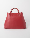 Red leather satchel