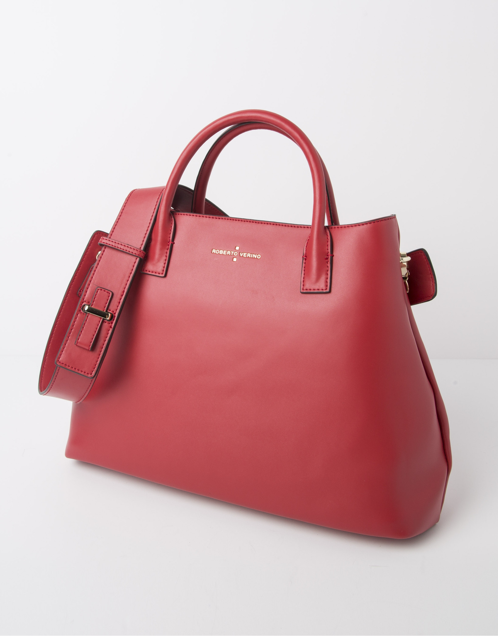 Red leather satchel