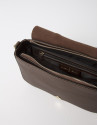 Brown Saffiano leather shoulder bag