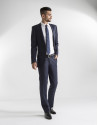 Traje micro estructura azul oscuro