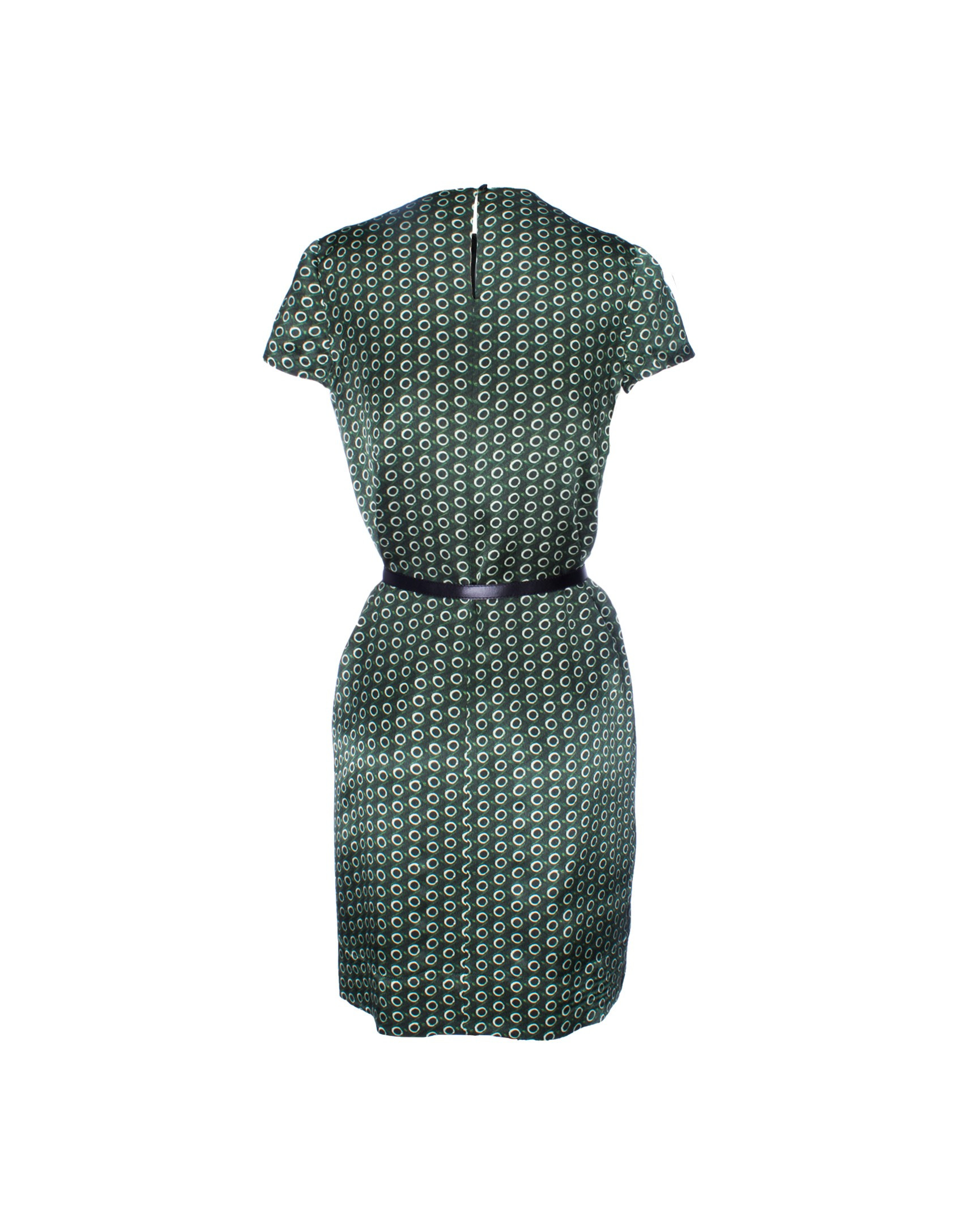 Vestido verde estampado circular